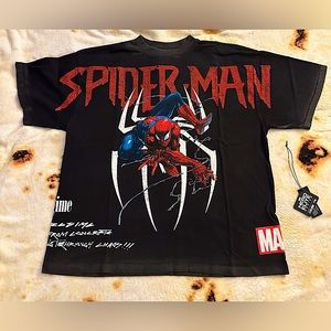 SPIDERMAN WEBS 199X OVERSIZED TEE IN VINTAGE BLACK (M)